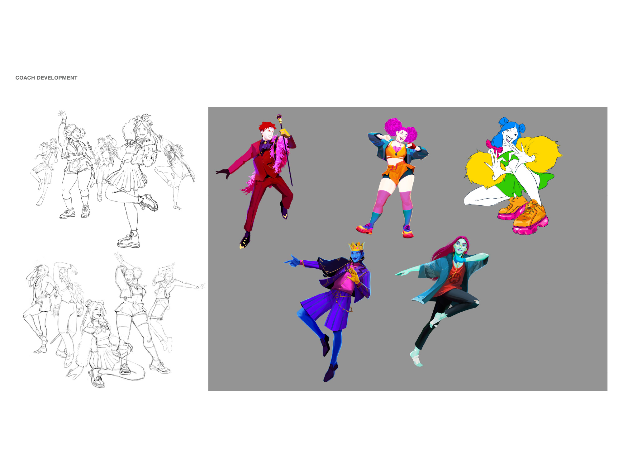 Coach development from sketch to final character